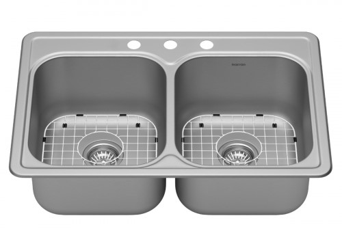 33" Top Mount Double Bowl